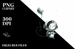 Whimsical Astronaut Girl | Sublimation | Clipart Product Image 3