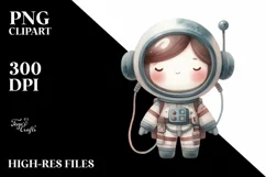 Whimsical Astronaut Girl | Sublimation | Clipart Product Image 3
