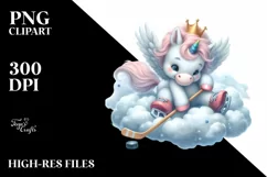 Cute Baby Unicorn Playing Hockey Product Image 1