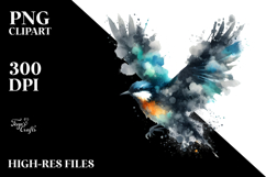 Grungy Bird Half Splashes PNG Product Image 2