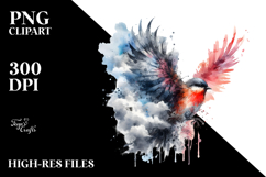Grungy Bird Half Splashes PNG Product Image 2