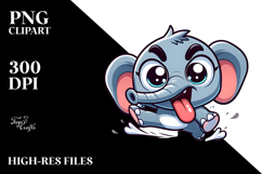 Sarcastic Elephant with Tongue-Out PNG Product Image 2