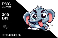 Sarcastic Elephant with Tongue-Out PNG Product Image 2
