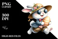 Goofy Bunny in Vintage Style PNG Product Image 2