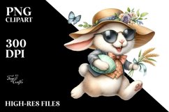 Vintage Bunny Running with Egg PNG Product Image 2
