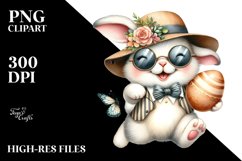 Vintage Bunny with Sunglasses PNG Product Image 2