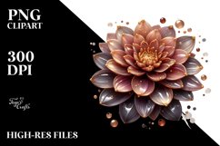 Detailed Dahlia with Golden Insertions | Clipart Product Image 3