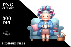 Watercolor Lady Couch | Sublimation | Clipart Product Image 2