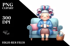 Watercolor Lady Couch | Sublimation | Clipart Product Image 1