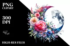 Vibrant Flowers and Stars PNG Product Image 3