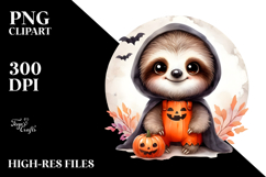 Digital Painting Halloween Sloth PNG Product Image 2