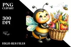 Colorful Baby Bee Basket | Sublimation | Clipart Product Image 3