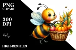 Colorful Baby Bee Basket | Sublimation | Clipart Product Image 3