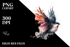 Grungy Bird Half Splashes PNG Product Image 2