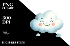 Simple Smiling Cloud, PNG Product Image 2
