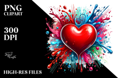 Red Glossy Heart on a Splashy Background Product Image 2
