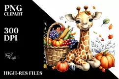 Colorful Baby Giraffe Basket | Sublimation | Clipart Product Image 3
