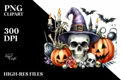 Watercolor Style Funny Halloween Clipart Product Image 3