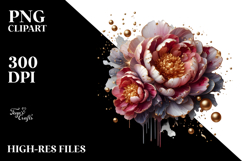 Glossy Peonies Abstract, High-Res PNG Product Image 2
