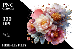 Glossy Peonies Abstract, High-Res PNG Product Image 2