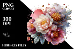 Glossy Peonies Abstract, High-Res PNG Product Image 2