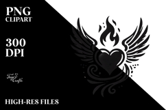 Heart with Wings and Fire Product Image 2
