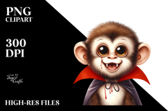 Watercolor Funny Monkey Spider Web Fangs Sublimation Clipart Product Image 2