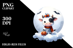 Simple Halloween Cow PNG Product Image 2