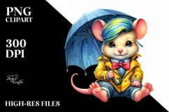 Expressive Baby Mouse with Funny Haircut PNG Product Image 3