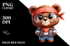 Baby Bear with Bandana and Fancy es | Clipart Product Image 2