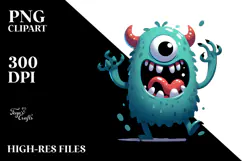 Funny Monster Digital Painting PNG Product Image 2