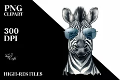 Funny Zebra Portrait | Watercolor Clipart Product Image 1