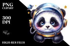 Cute Baby Panda in Astronaut Helmet PNG Product Image 2