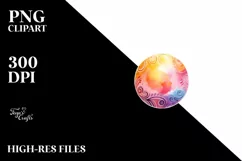 Colorful Pastel Sun Watercolor | Clipart Product Image 1