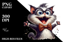 Goofy Cat with Bow Tie PNG Product Image 2