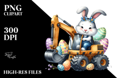 Adventurous Bunny with Excavator, PNG Product Image 2