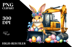 Joyous Bunny with Excavator, Transparent PNG Product Image 2