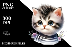 Energic Baby Kitten with Cool Haircut PNG Product Image 2