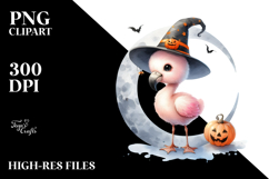 Digital Painting Halloween Flamingo PNG Product Image 2