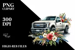 Colorful Pickup Truck Clipart Product Image 3