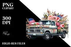 Colorful Pickup Truck Clipart Product Image 1