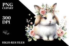 Adorned Baby Bunny with Big Eyes PNG Product Image 2