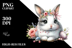 Adorned Baby Bunny with Big Eyes PNG Product Image 2