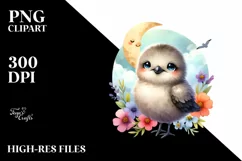Colorful Watercolor Smiling Arctic Skua | Clipart Product Image 3