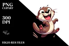 Silky Otter with Silly Smirk PNG Product Image 2