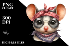 Funny Baby Mouse Portrait | Watercolor Clipart Product Image 2