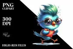 Vibrant Bird with Cool Haircut PNG Product Image 3