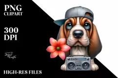 Baby Bloodhound Hip Hop Singer | Clipart Product Image 1