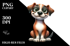 Funny Dog Sitting with Big Eyes | Clipart Product Image 2