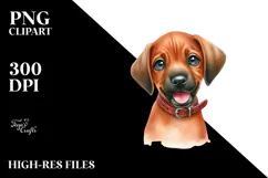 Happy Rhodesian Ridgeback Puppy, Artistic PNG Product Image 2
